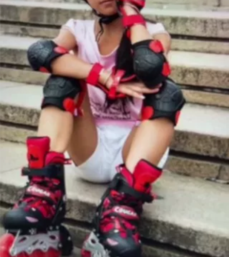 美洲狮溜冰鞋儿童初学闪光轮滑鞋，男女滑冰旱...