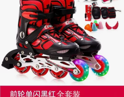 美洲狮溜冰鞋儿童初学者轮滑鞋全套装专业滑冰...