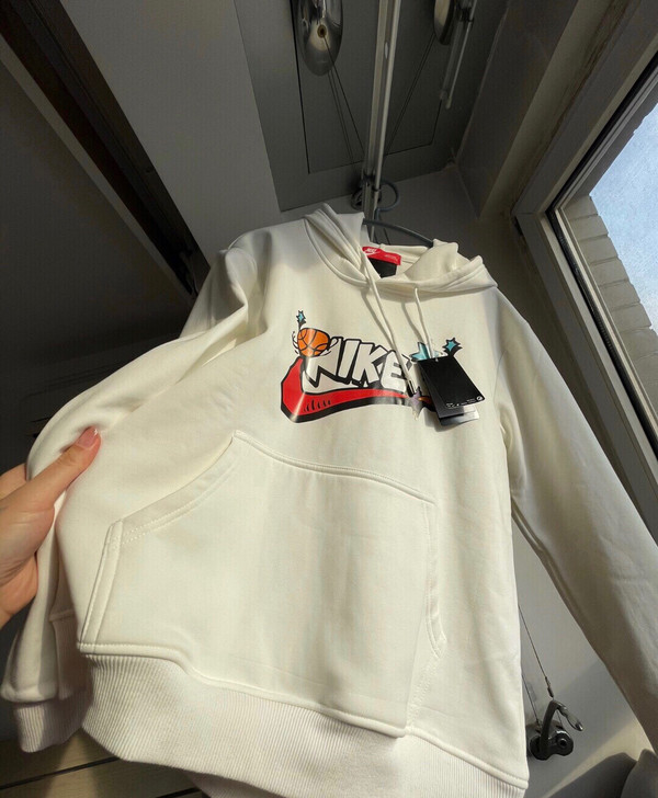 耐克NIKE加绒休闲运动连帽卫衣白色m码 ...