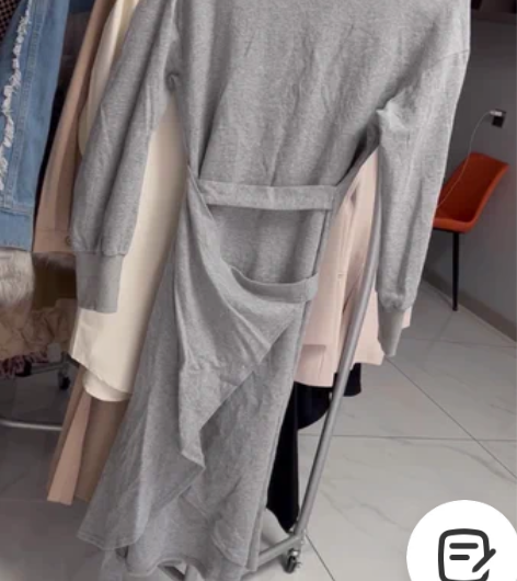 运动风卫衣长裙 收腰系带设计 活力款,纯棉...