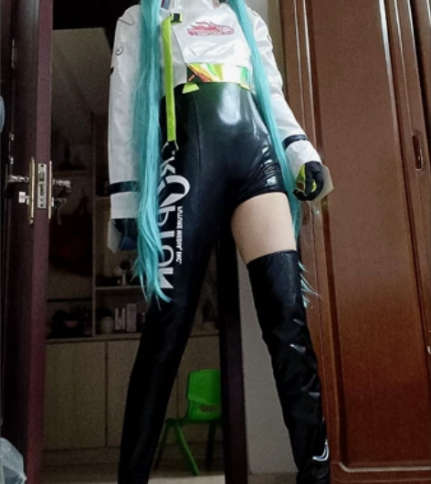 仅试穿转手初音未来cos服赛车cos I衣...