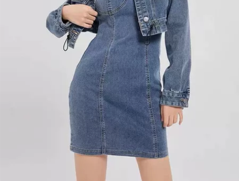 全新IEF/爱依服复古港风牛仔套装女202...