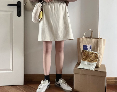 奶兔星球-自制 日系工装短裙女百搭a字半身...