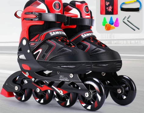 博锐溜冰鞋成人旱冰鞋轮滑鞋儿童全套装直排轮...