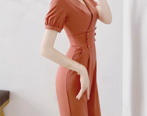 夏季薄款雪纺连体裤女新款时尚气质高腰阔腿裤...