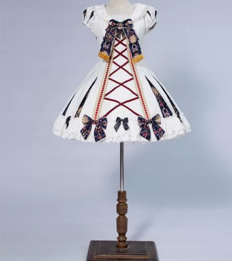 古典玩偶 短op 白色 fs op+发带 ...