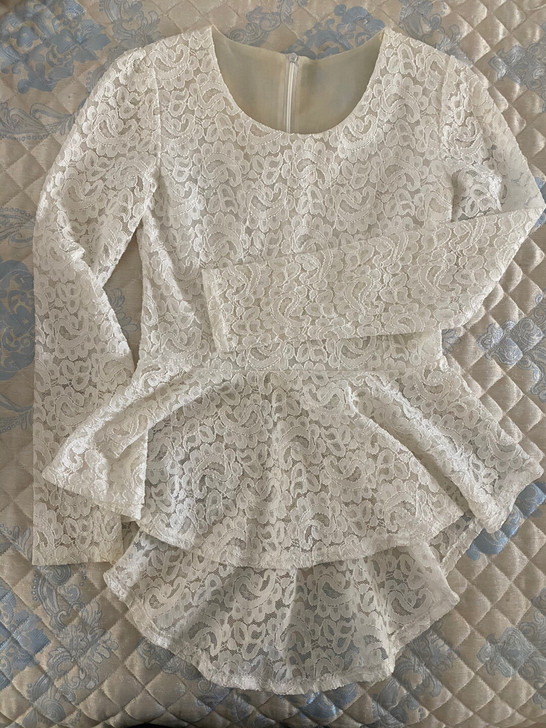 长袖女新款荷叶边蕾丝衫