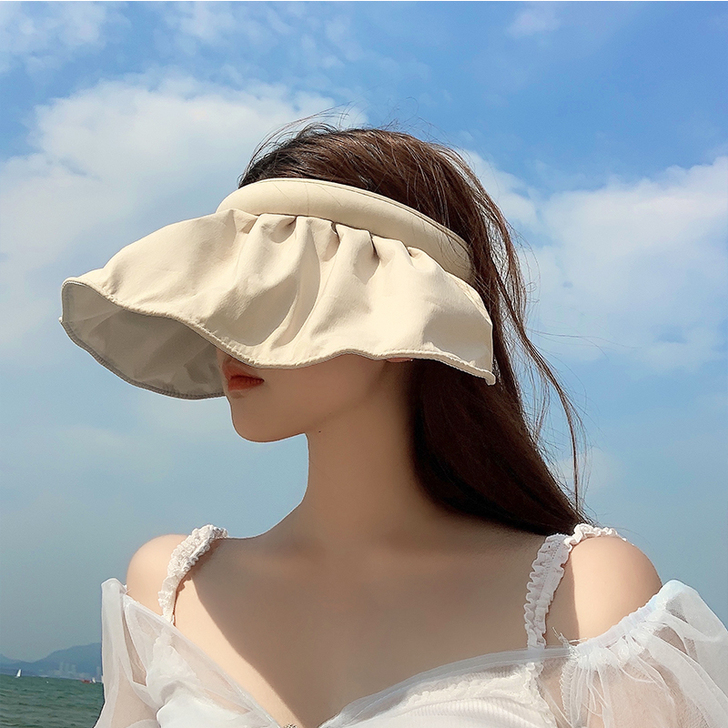 艾佳微遮脸防晒帽女防紫外线遮阳帽骑车空顶太...