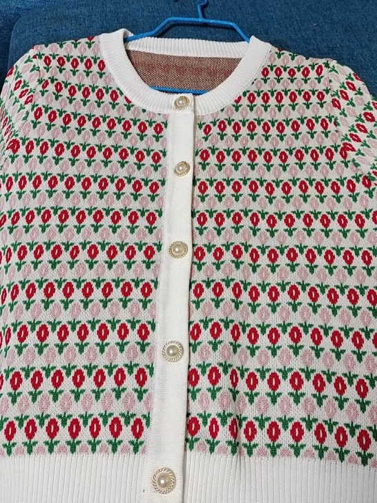 复古温柔风针织衫女短袖款潮