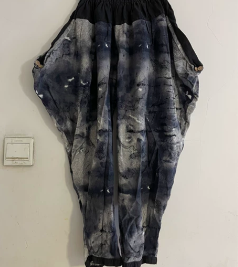 女款夏亚麻扎染休闲裤防蚊裤灯笼裤薄款棉麻小...