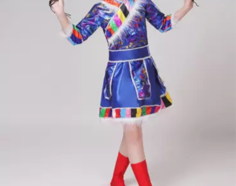 新款儿童现代蒙古族舞蹈演出服装男童内蒙古袍...