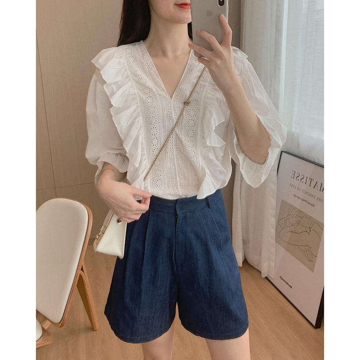 other/其他 蕾丝雪纺衫