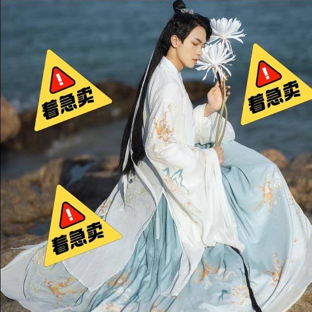 原创汉服麒麟子印花齐腰汉服中国风晋制汉服侠...