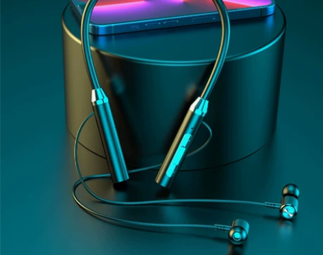 新款蓝牙无线耳机 挂脖运动双耳入耳颈挂式超...