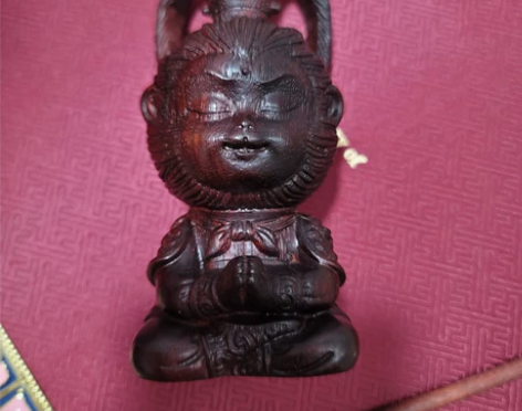 紫檀木雕手把件摆件文玩饰品孙悟空齐天大圣工...