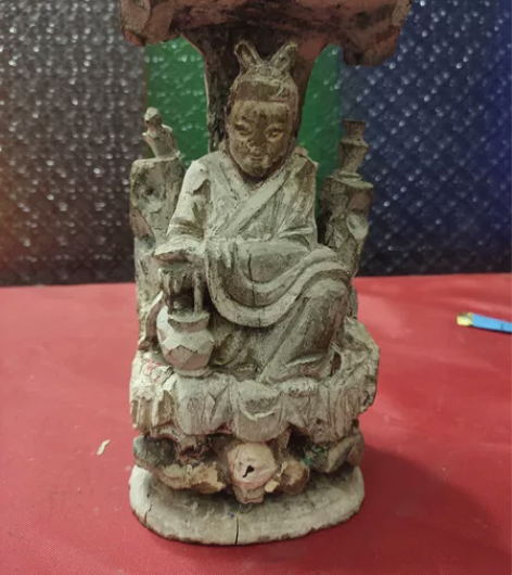 清代木雕观音像尺寸高20 感兴趣的话点“我...