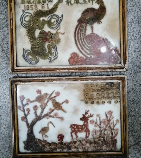 1958年手工做的工艺品画，非常少见，60...