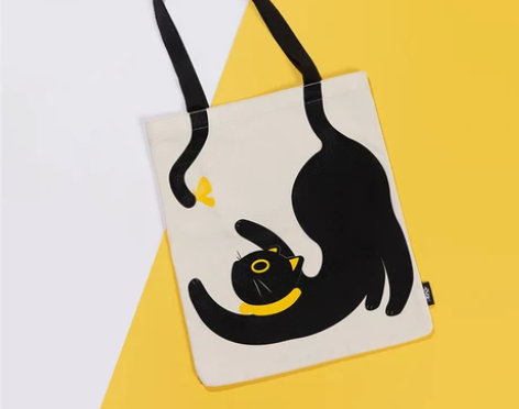 【88狂欢价】不莱玫猫咪天鹅插画手提帆布袋...