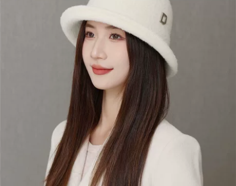 棉柔优雅卷边礼帽女可折叠盆帽水桶帽日系复古...