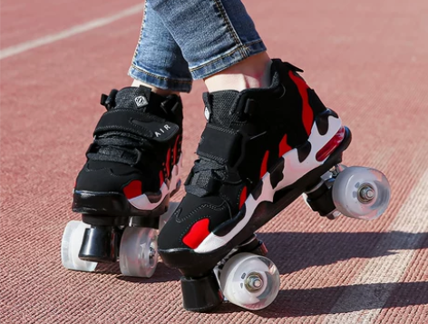 旱冰鞋 新款成人双排溜冰鞋儿童四轮滑鞋成年...