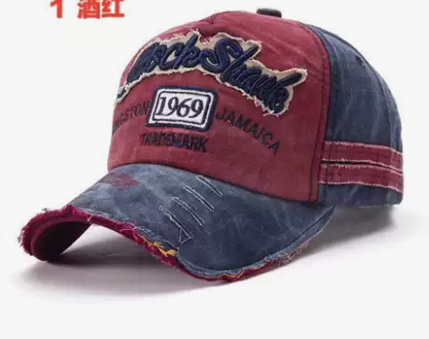 全新防晒帽鸭舌帽棒球帽爆款帽子时尚做旧破边...