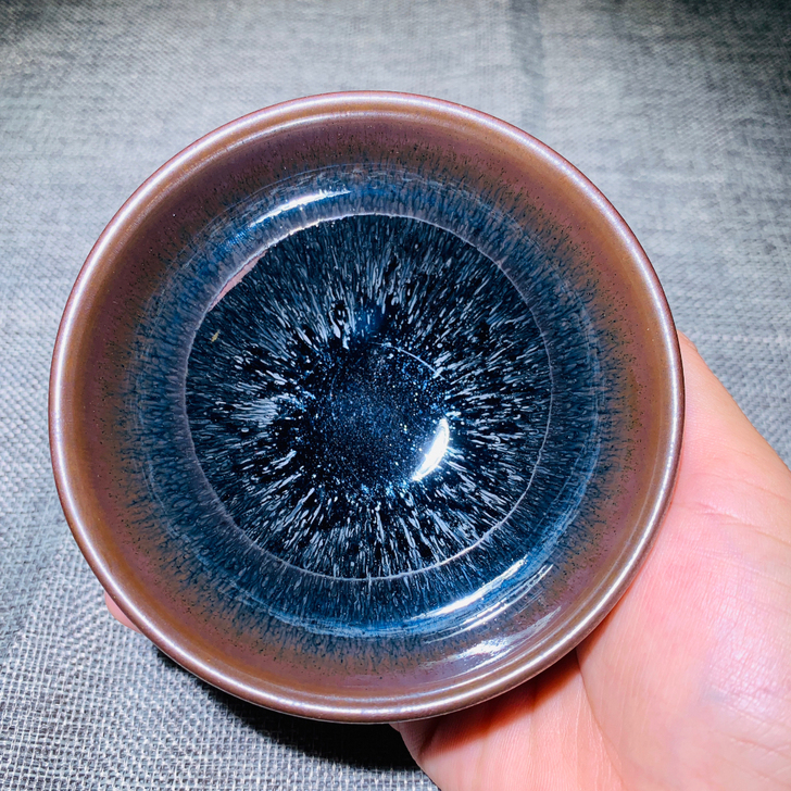 新品 敛口柴烧建盏主人杯  口径9.5高g...