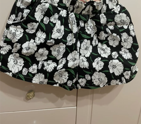 印花图案短裤女 夏季可穿 布料比较硬挺 带...