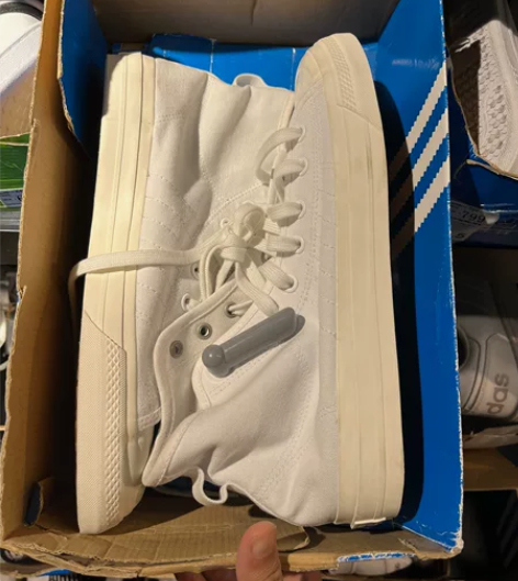 阿迪 三叶草 帆布鞋 板鞋 白色 大码 4...