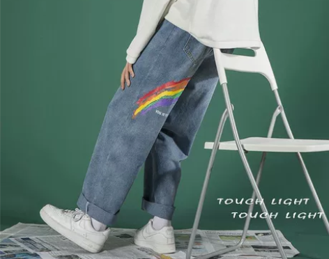 潮牌港风男士牛仔裤两个色都是M码闲置低价出...