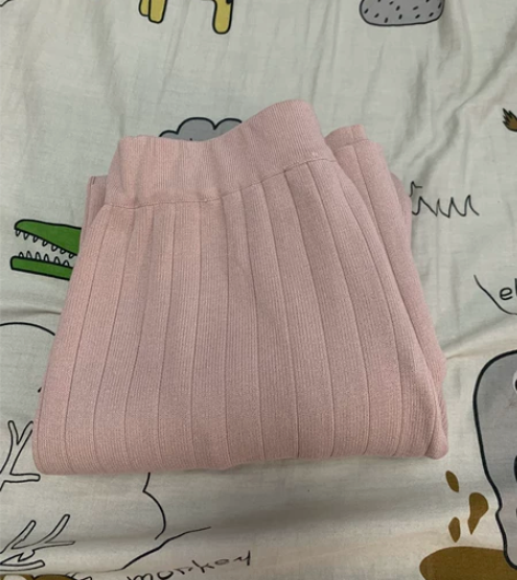 女装针织百褶阔腿裤韩版裤子闲置 均码  包...