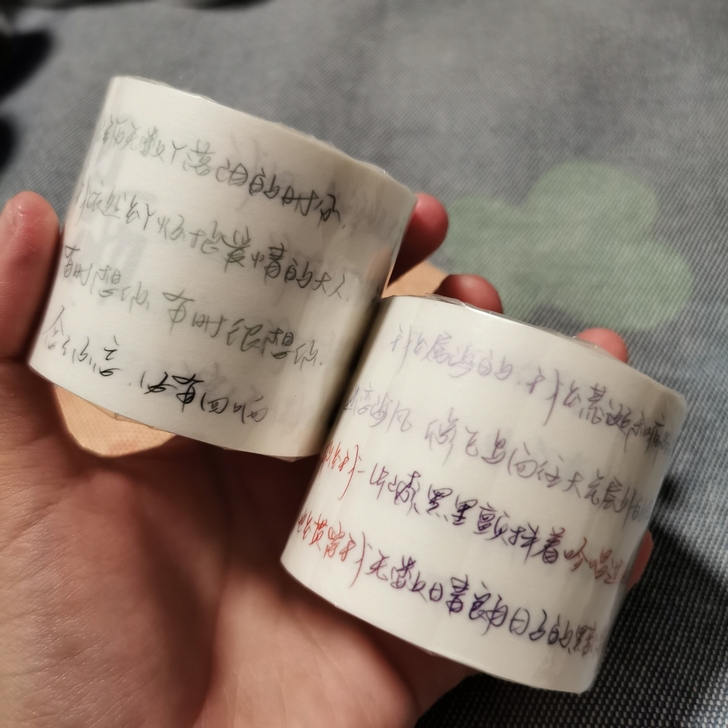 闲置  自印手写文字手帐胶带整卷全新未拆南...