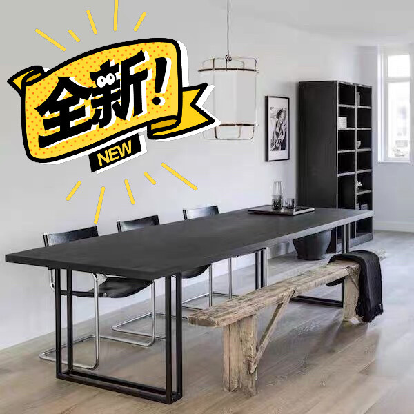 简约现代工业风复古办公桌电脑桌LOFT会议...