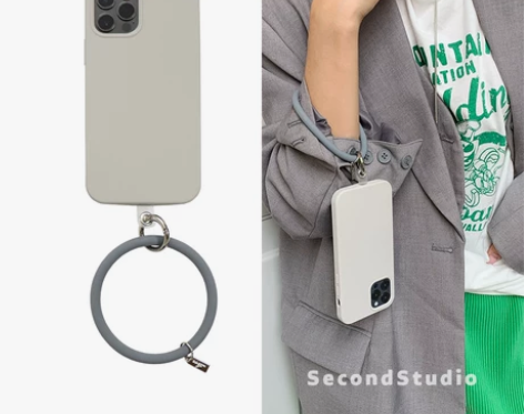 原创浅灰色苹果12promax手机壳防摔手...