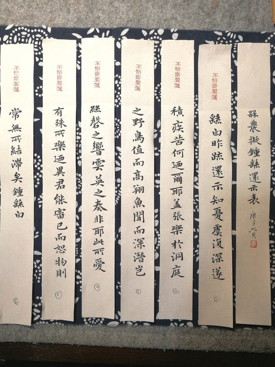 小书斋主人钟繇《还示表》日课纸，这个面条形...