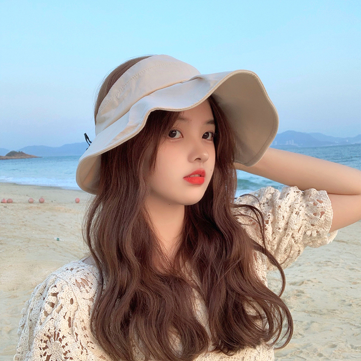 艾佳微UV空顶防晒帽女防紫外线遮脸太阳帽子...