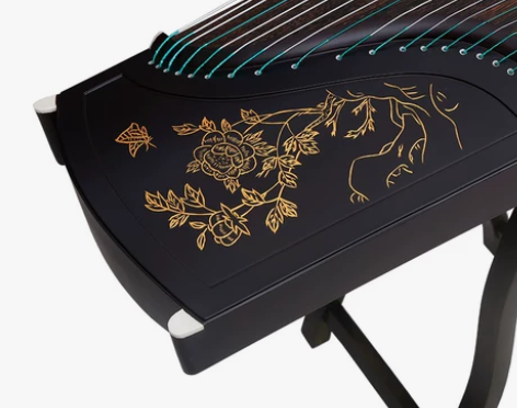 新韵黑檀浅刻专业考级演奏扬州古筝便携式初学...