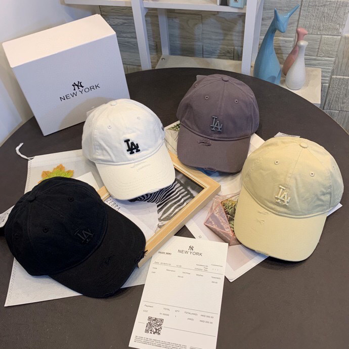 Mlb最新款ny立体刺绣磨破纯棉软顶棒球帽...