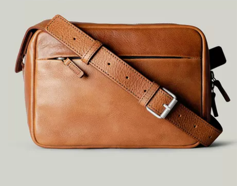 吉卡尼意大利植鞣革简约男士胸包背包男斜挎包...