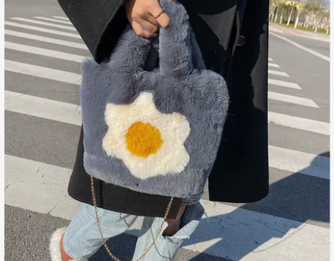 清仓全新韩版ins毛绒包包女秋冬潮时尚手提...