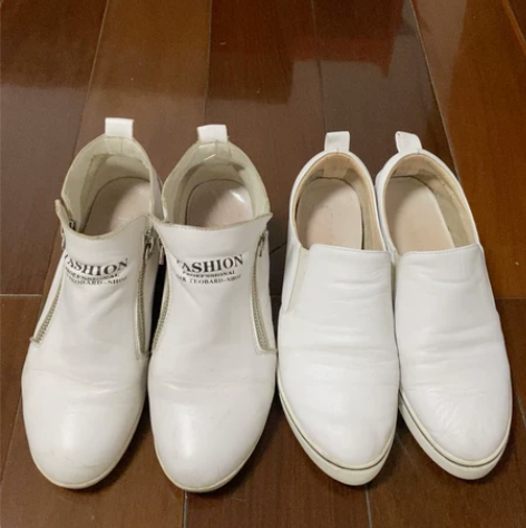 出二双37码羊皮内增高小白鞋.上脚非常舒服...