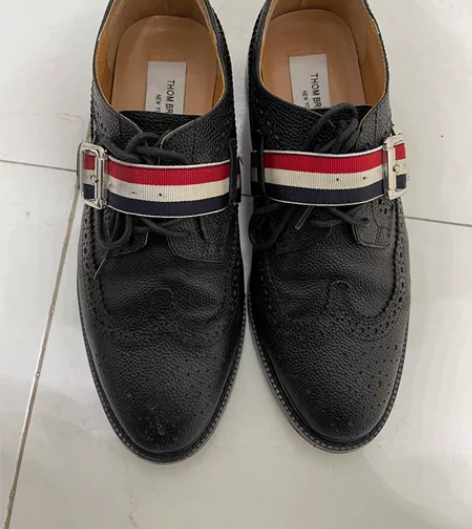 闲置 TB经典潮款彩色绑带皮鞋男韩版布洛克...