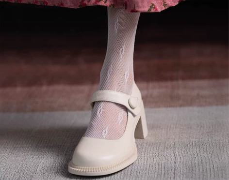 2022新款粗跟米白色玛丽珍鞋单鞋女jk复...