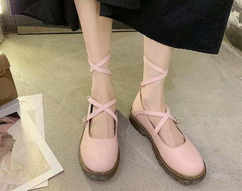 2022春夏日系小皮鞋女英伦风复古浅口玛丽...