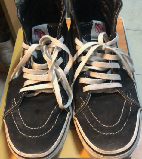 vans高帮鞋经典黑白 闲置物品 自己搞了...