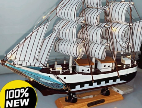 【全新】一帆风顺帆船模型摆件，客厅柜子装饰...