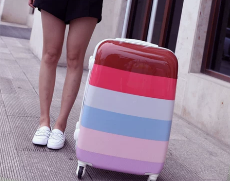 北爱旅行箱彩虹行李箱登机箱子旅游箱密码女拉...
