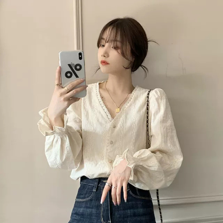 白色衬衫女装新款2021年设计感小众衬衣春...