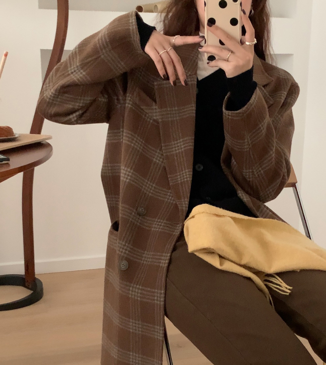 【清仓不退换】复古格纹/素色 全羊毛双面呢...