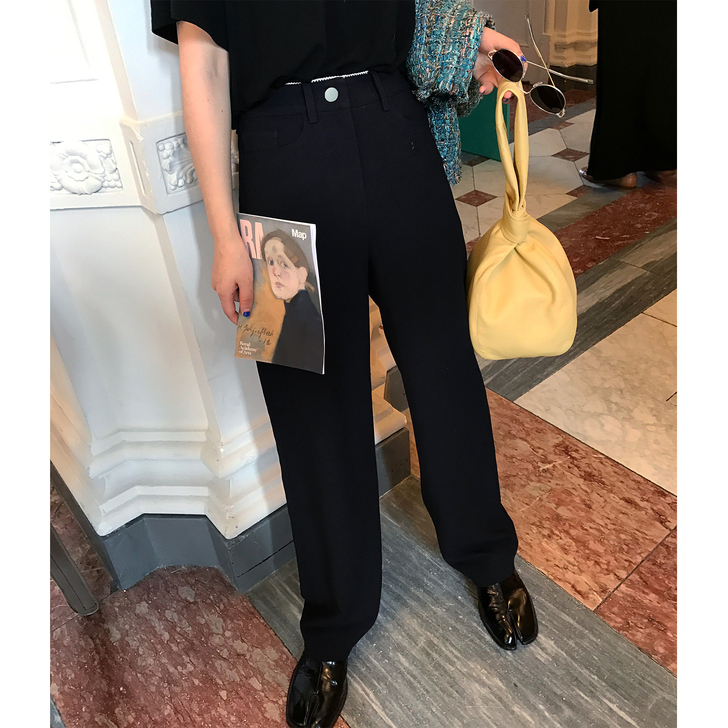 MINISMALL 直筒西装裤女设计感小众...