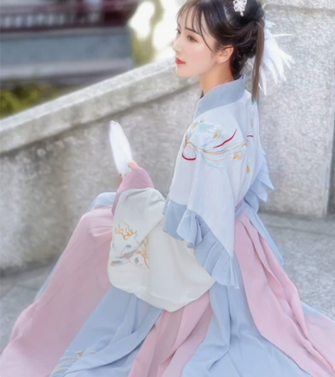 如梦霓裳 汉服 青引晋制 交领齐腰襦裙 绣...